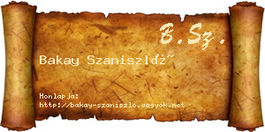 Bakay Szaniszló névjegykártya